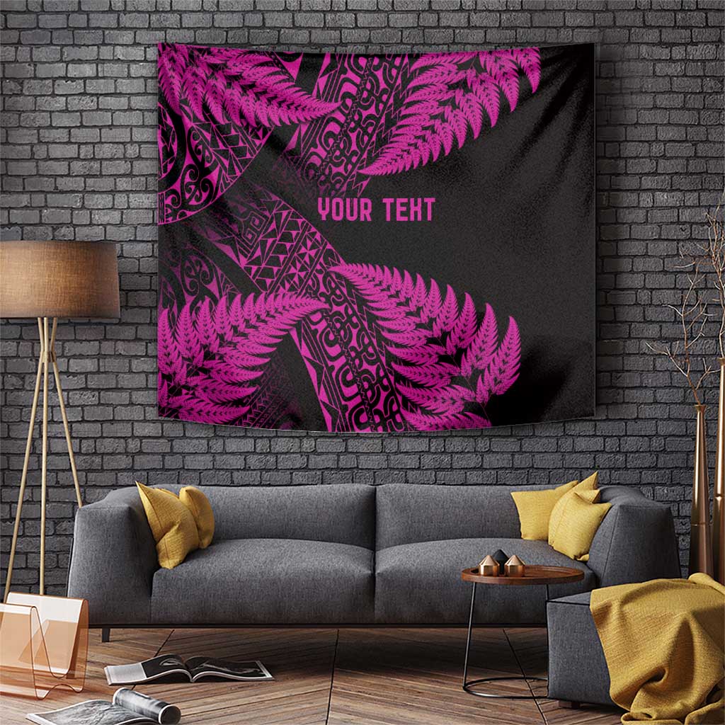 New Zealand Rugby Pacific Personalised Tapestry All Pink Maori Pasifika Fern Pattern LT9 Pink - Polynesian Pride