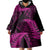 New Zealand Rugby Pacific Personalised Wearable Blanket Hoodie All Pink Maori Pasifika Fern Pattern
