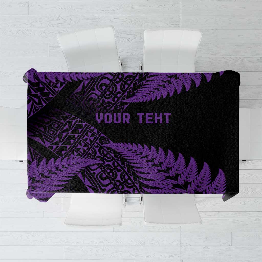 New Zealand Rugby Pacific Personalised Tablecloth All Purple Maori Pasifika Fern Pattern LT9 Purple - Polynesian Pride