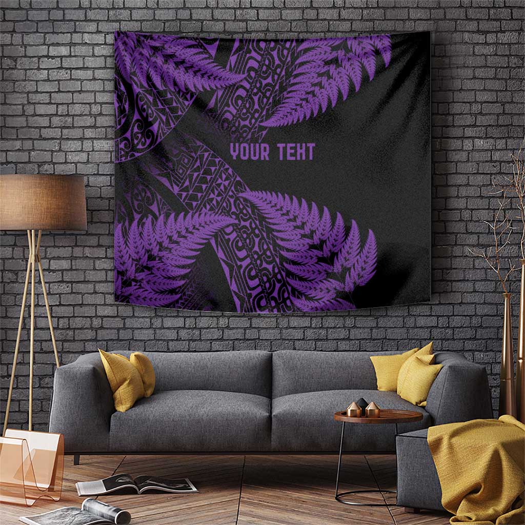New Zealand Rugby Pacific Personalised Tapestry All Purple Maori Pasifika Fern Pattern LT9 Purple - Polynesian Pride