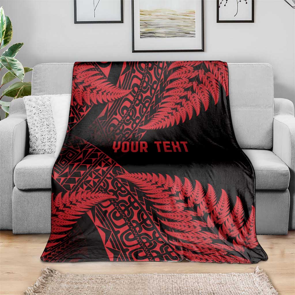 New Zealand Rugby Pacific Personalised Blanket All Red Maori Pasifika Fern Pattern LT9 - Polynesian Pride