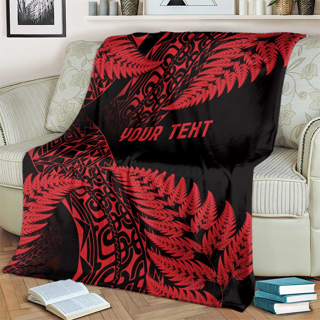 New Zealand Rugby Pacific Personalised Blanket All Red Maori Pasifika Fern Pattern LT9 - Polynesian Pride