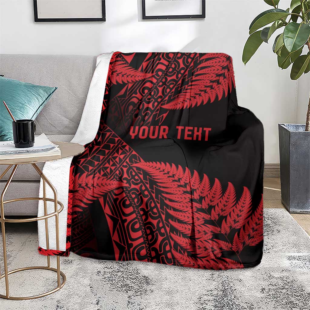 New Zealand Rugby Pacific Personalised Blanket All Red Maori Pasifika Fern Pattern LT9 - Polynesian Pride