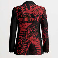 New Zealand Rugby Pacific Personalised Blazer All Red Maori Pasifika Fern Pattern LT9 - Polynesian Pride