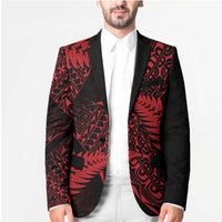 New Zealand Rugby Pacific Personalised Blazer All Red Maori Pasifika Fern Pattern LT9 - Polynesian Pride