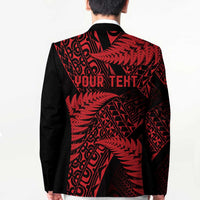 New Zealand Rugby Pacific Personalised Blazer All Red Maori Pasifika Fern Pattern LT9 - Polynesian Pride
