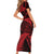 New Zealand Rugby Pacific Personalised Family Matching Short Sleeve Bodycon Dress and Hawaiian Shirt All Red Maori Pasifika Fern Pattern