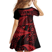 New Zealand Rugby Pacific Personalised Family Matching Tank Maxi Dress and Hawaiian Shirt All Red Maori Pasifika Fern Pattern LT9 - Polynesian Pride