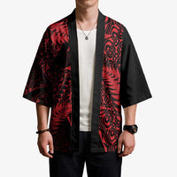 New Zealand Rugby Pacific Personalised Kimono All Red Maori Pasifika Fern Pattern - Polynesian Pride