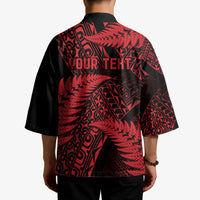 New Zealand Rugby Pacific Personalised Kimono All Red Maori Pasifika Fern Pattern - Polynesian Pride