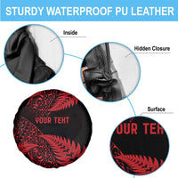 New Zealand Rugby Pacific Personalised Spare Tire Cover All Red Maori Pasifika Fern Pattern LT9 - Polynesian Pride