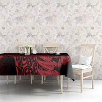 New Zealand Rugby Pacific Personalised Tablecloth All Red Maori Pasifika Fern Pattern