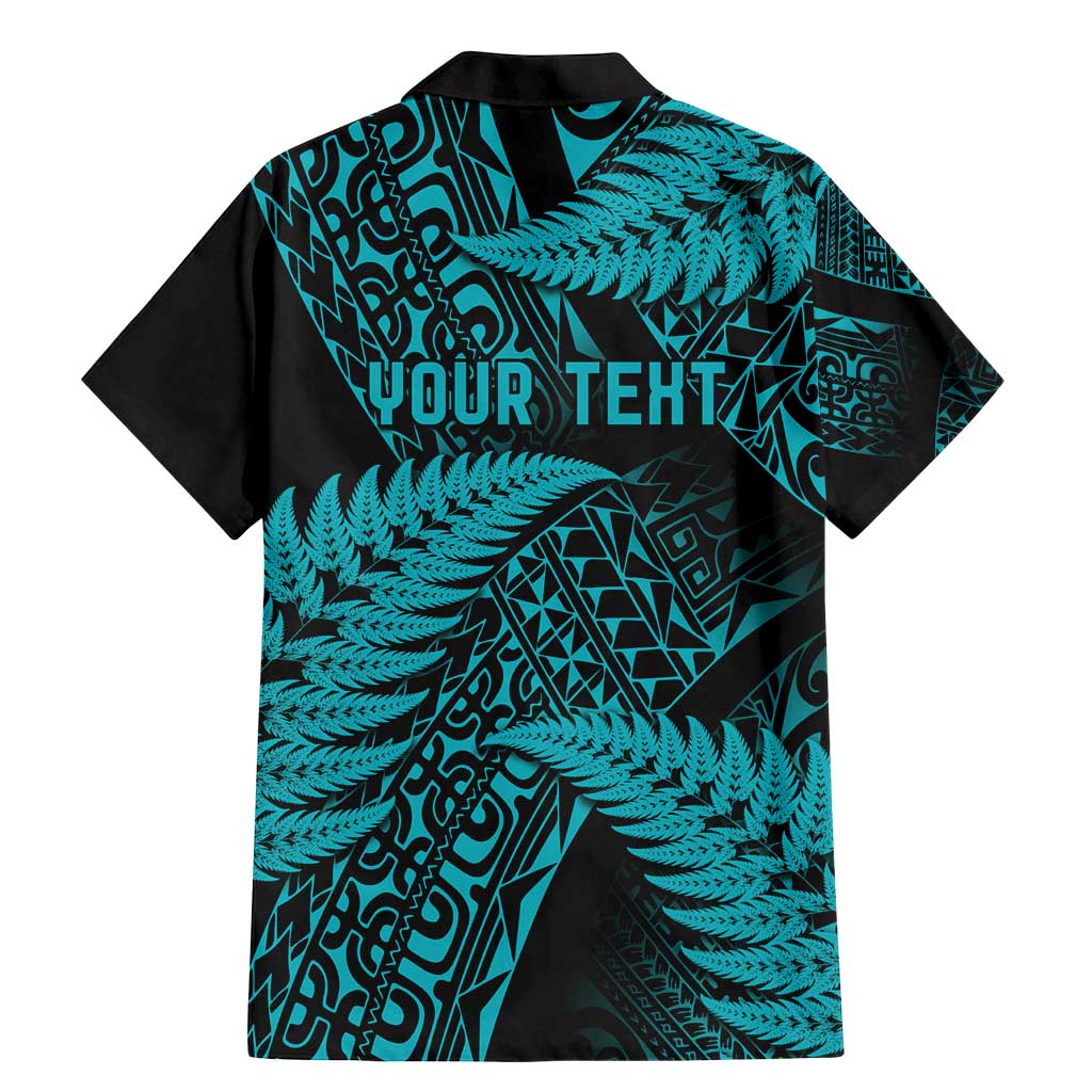 New Zealand Rugby Pacific Personalised Family Matching Mermaid Dress and Hawaiian Shirt All Turquoise Maori Pasifika Fern Pattern LT9 - Polynesian Pride