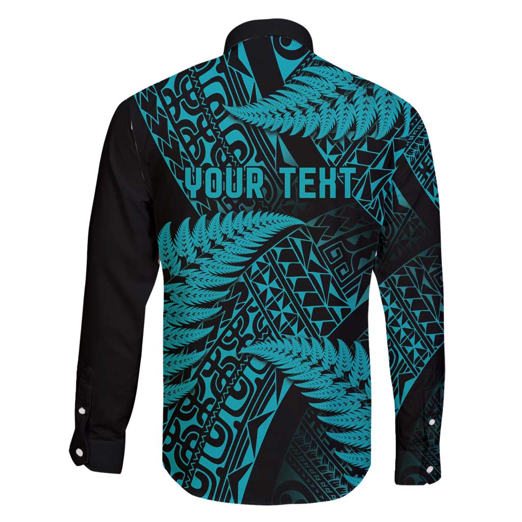 New Zealand Rugby Pacific Personalised Family Matching Mermaid Dress and Hawaiian Shirt All Turquoise Maori Pasifika Fern Pattern LT9 - Polynesian Pride