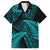 New Zealand Rugby Pacific Personalised Family Matching Short Sleeve Bodycon Dress and Hawaiian Shirt All Turquoise Maori Pasifika Fern Pattern