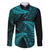 New Zealand Rugby Pacific Personalised Family Matching Short Sleeve Bodycon Dress and Hawaiian Shirt All Turquoise Maori Pasifika Fern Pattern