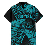 New Zealand Rugby Pacific Personalised Family Matching Tank Maxi Dress and Hawaiian Shirt All Turquoise Maori Pasifika Fern Pattern LT9 - Polynesian Pride
