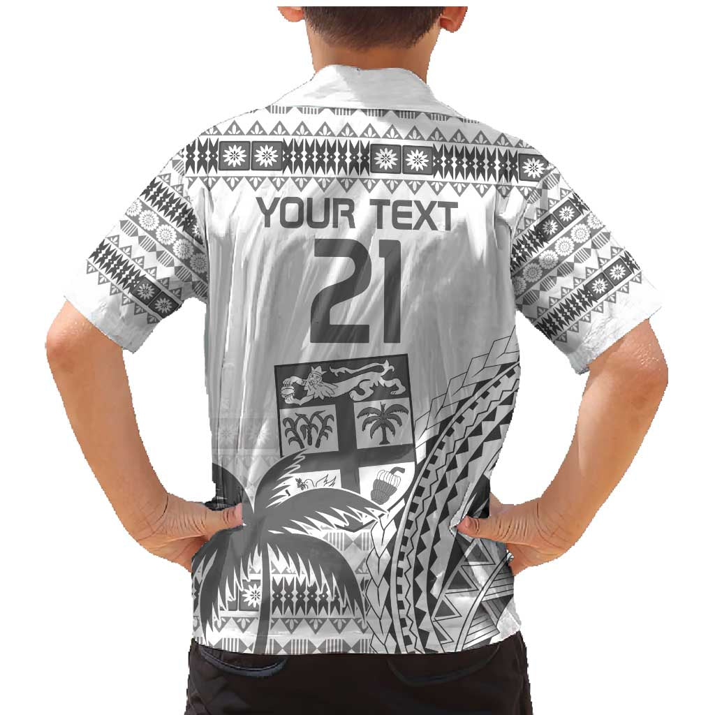 Custom Fiji Rugby Family Matching Mermaid Dress and Hawaiian Shirt Polynesian Fijian Masi Palm Tree LT9 - Polynesian Pride