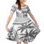 Custom Fiji Rugby Family Matching Off The Shoulder Long Sleeve Dress and Hawaiian Shirt Polynesian Fijian Masi Palm Tree