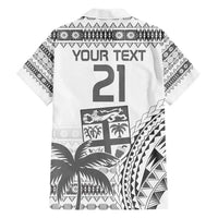 Custom Fiji Rugby Family Matching Short Sleeve Bodycon Dress and Hawaiian Shirt Polynesian Fijian Masi Palm Tree LT9 - Polynesian Pride
