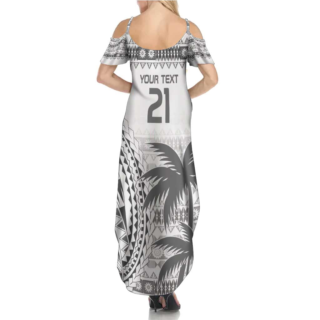 Custom Fiji Rugby Family Matching Summer Maxi Dress and Hawaiian Shirt Polynesian Fijian Masi Palm Tree LT9 - Polynesian Pride