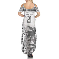 Custom Fiji Rugby Family Matching Summer Maxi Dress and Hawaiian Shirt Polynesian Fijian Masi Palm Tree LT9 - Polynesian Pride