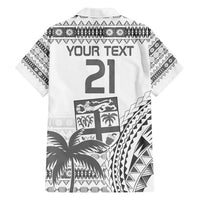 Custom Fiji Rugby Family Matching Tank Maxi Dress and Hawaiian Shirt Polynesian Fijian Masi Palm Tree LT9 - Polynesian Pride