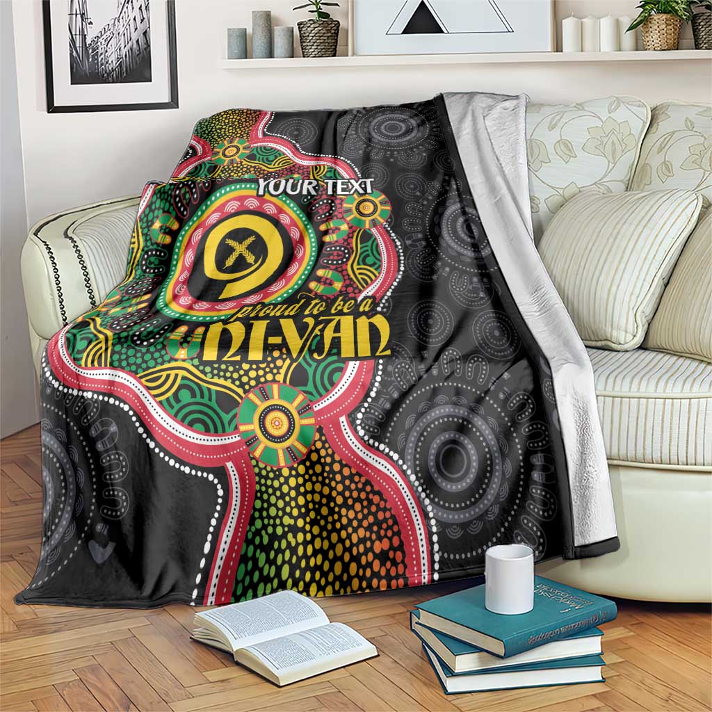 Vanuatu Personalised Blanket Aboriginal Dot Paitnting - Polynesian Pride