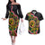 Vanuatu Personalised Couples Matching Off The Shoulder Long Sleeve Dress and Hawaiian Shirt Aboriginal Dot Paitnting - Polynesian Pride