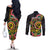 Vanuatu Personalised Couples Matching Off The Shoulder Long Sleeve Dress and Long Sleeve Button Shirt Aboriginal Dot Paitnting - Polynesian Pride