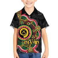 Vanuatu Personalised Family Matching Off Shoulder Maxi Dress and Hawaiian Shirt Aboriginal Dot Paitnting - Polynesian Pride