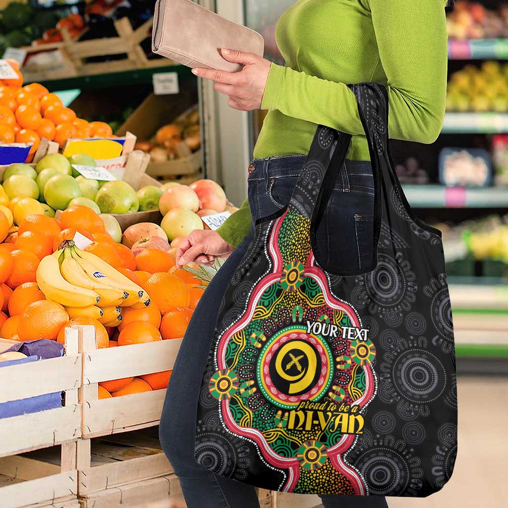 Vanuatu Personalised Grocery Bag Aboriginal Dot Paitnting - Polynesian Pride