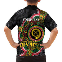 Vanuatu Personalised Kid Hawaiian Shirt Aboriginal Dot Paitnting - Polynesian Pride