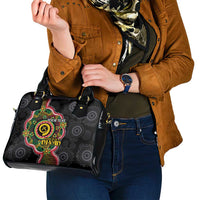 Vanuatu Personalised Shoulder Handbag Aboriginal Dot Paitnting - Polynesian Pride