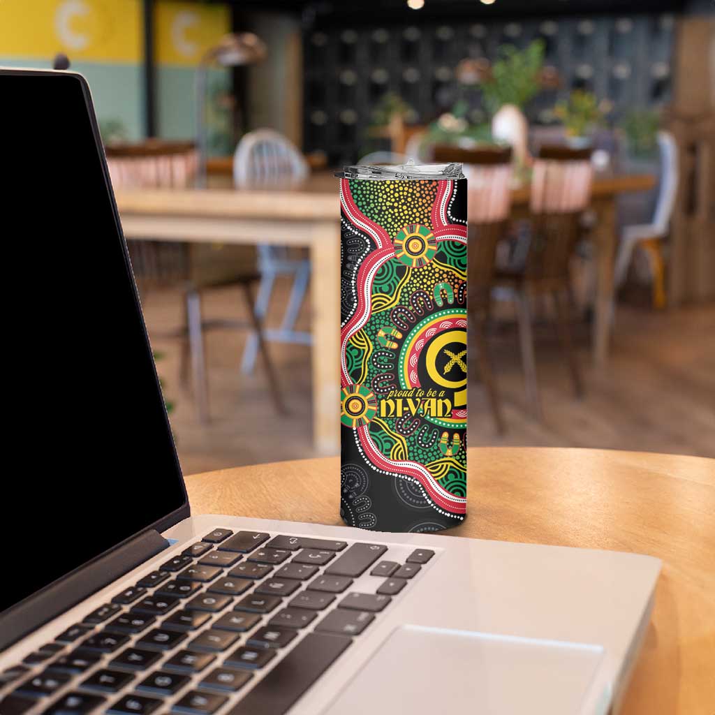 Vanuatu Personalised Skinny Tumbler Aboriginal Dot Paitnting - Polynesian Pride