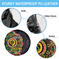Vanuatu Personalised Spare Tire Cover Aboriginal Dot Paitnting - Polynesian Pride