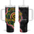 Vanuatu Personalised Tumbler With Handle Aboriginal Dot Paitnting - Polynesian Pride