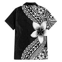 Lotu Tamaiti White Sunday Family Matching Summer Maxi Dress and Hawaiian Shirt Pacific Plumeria Flowers - Black Version LT9 - Polynesian Pride