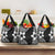 Lotu Tamaiti White Sunday Grocery Bag Pacific Plumeria Flowers - Black Version