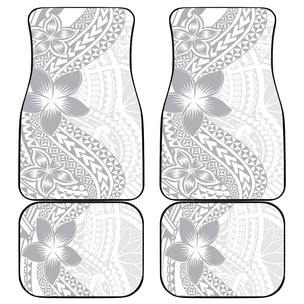 Lotu Tamaiti White Sunday Car Mats Pacific Plumeria Flowers - White Version LT9 - Polynesian Pride