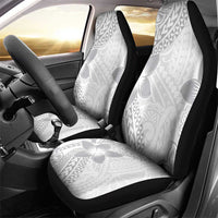 Lotu Tamaiti White Sunday Car Seat Cover Pacific Plumeria Flowers - White Version