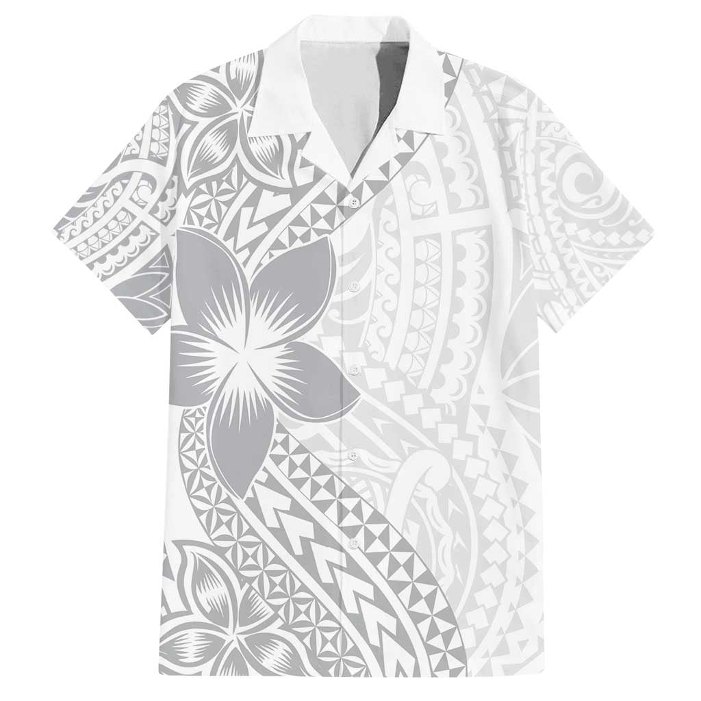 Lotu Tamaiti White Sunday Family Matching Long Sleeve Bodycon Dress and Hawaiian Shirt Pacific Plumeria Flowers - White Version LT9 Dad's Shirt - Short Sleeve White - Polynesian Pride