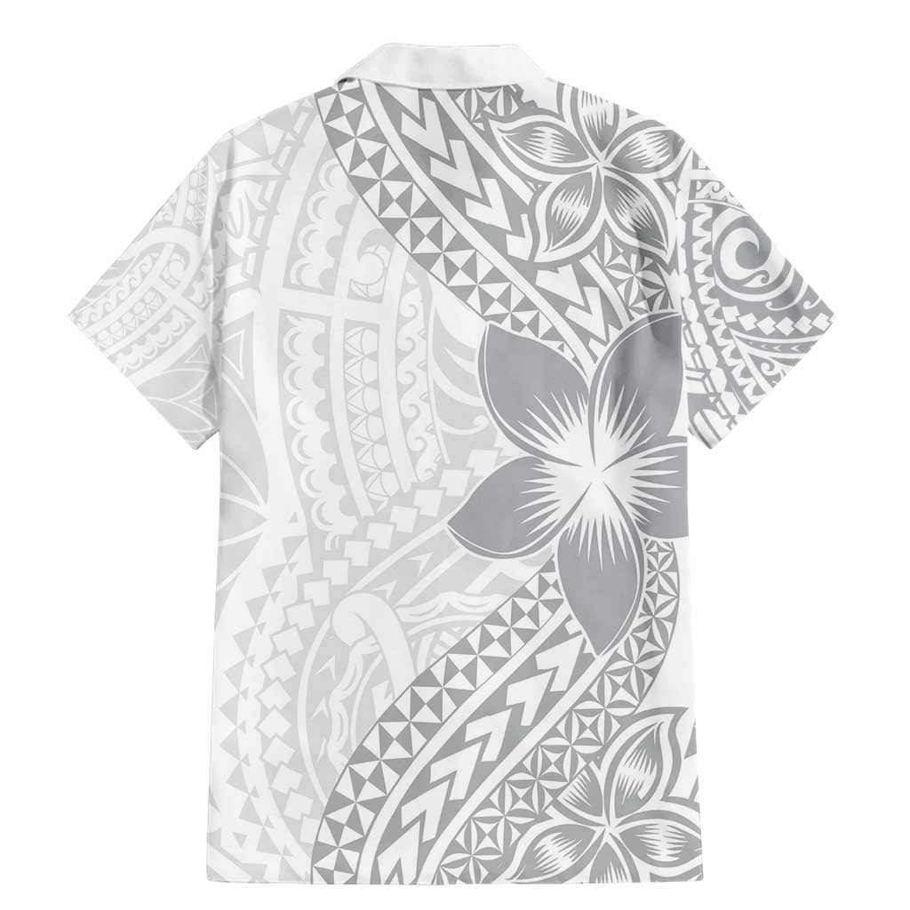 Lotu Tamaiti White Sunday Family Matching Mermaid Dress and Hawaiian Shirt Pacific Plumeria Flowers - White Version LT9 - Polynesian Pride