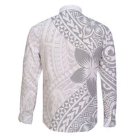 Lotu Tamaiti White Sunday Family Matching Off Shoulder Maxi Dress and Hawaiian Shirt Pacific Plumeria Flowers - White Version LT9 - Polynesian Pride