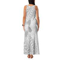 Lotu Tamaiti White Sunday Family Matching Tank Maxi Dress and Hawaiian Shirt Pacific Plumeria Flowers - White Version LT9 - Polynesian Pride