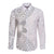 Lotu Tamaiti White Sunday Long Sleeve Button Shirt Pacific Plumeria Flowers - White Version