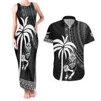 Custom Fiji New Zealand Rugby Couples Matching Tank Maxi Dress and Hawaiian Shirt Make History Together LT9 Black - Polynesian Pride
