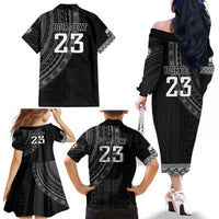 Custom Fiji New Zealand Rugby Family Matching Off The Shoulder Long Sleeve Dress and Hawaiian Shirt Make History Together LT9 - Polynesian Pride