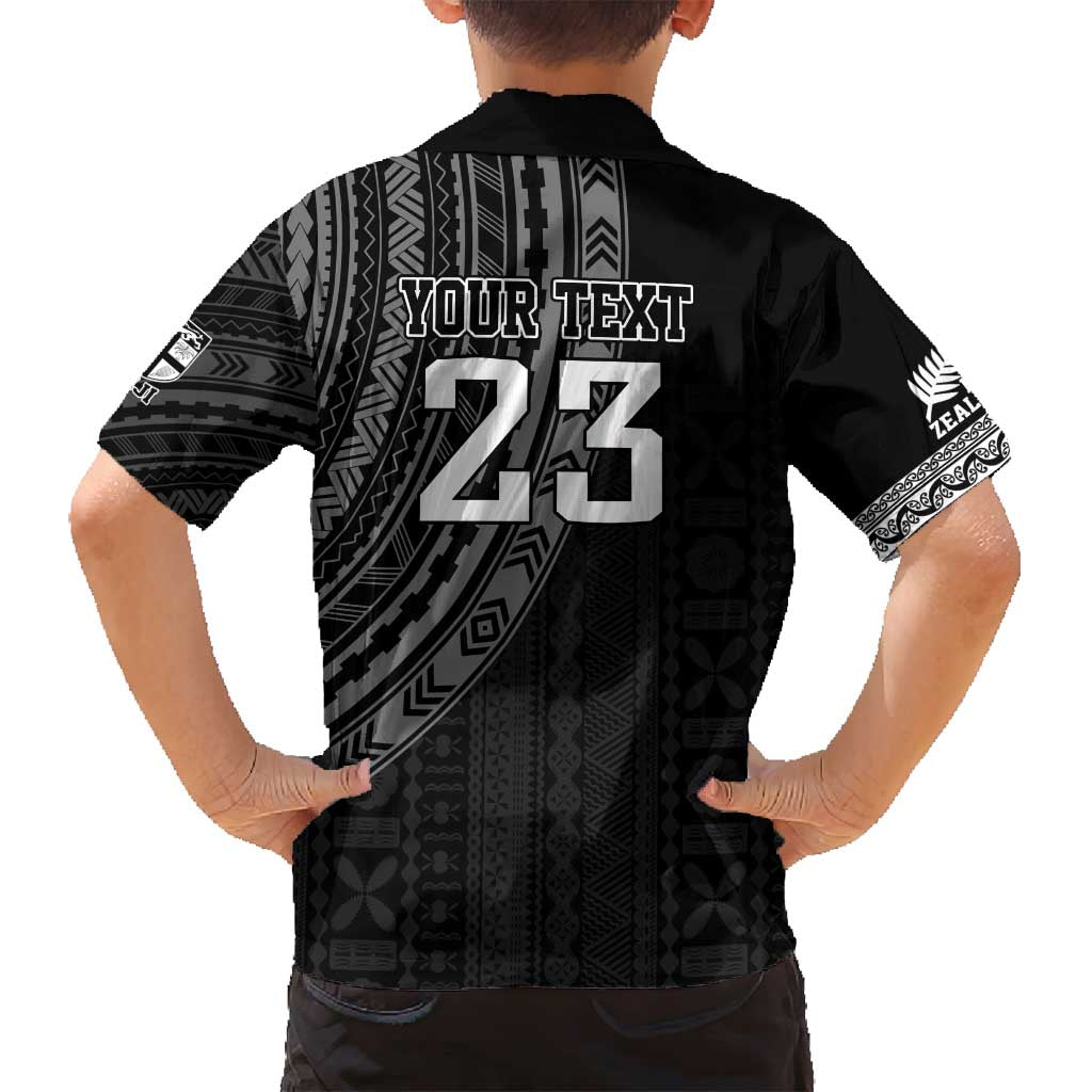 Custom Fiji New Zealand Rugby Family Matching Off Shoulder Maxi Dress and Hawaiian Shirt Make History Together LT9 - Polynesian Pride