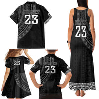 Custom Fiji New Zealand Rugby Family Matching Tank Maxi Dress and Hawaiian Shirt Make History Together LT9 - Polynesian Pride